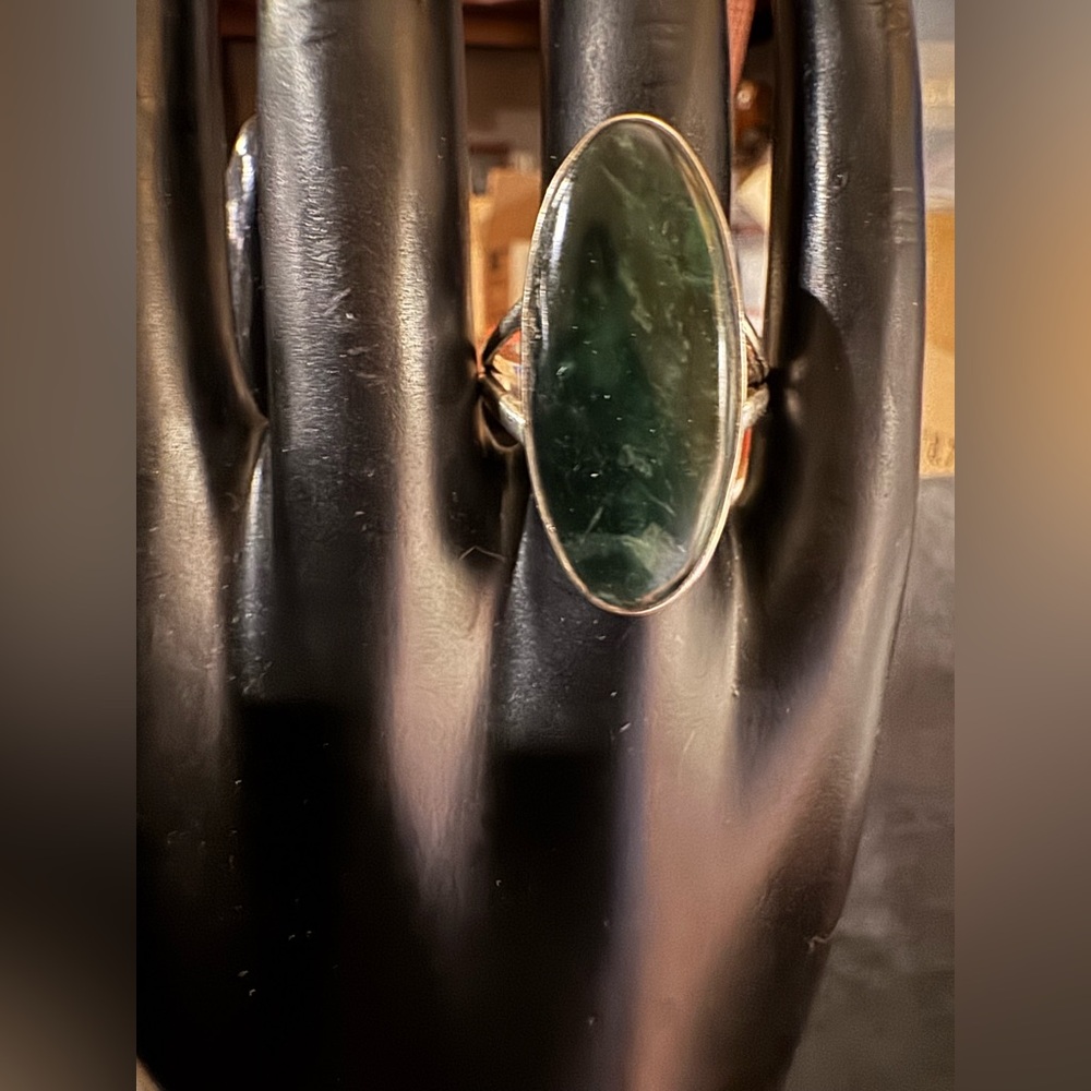Sterling Silver 925 Ring New Nefrite Jade